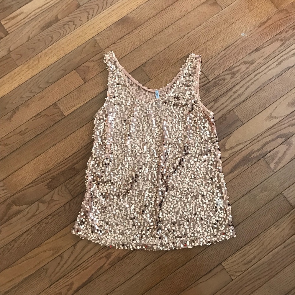 Semi-sheer sparkly festive tank top